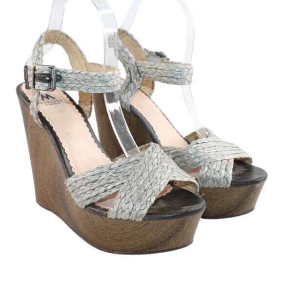 Madison By Shoedazzle Women"s Sz 8 Open Toe Woven Strappy Platform Sandals - Picture 2 of 12
